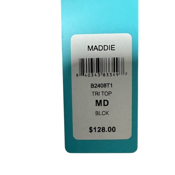 Beach Bunny Maddie Bikini Set Top: Medium & Tie Side Bottom: Small Black NWT - Picture 6 of 9